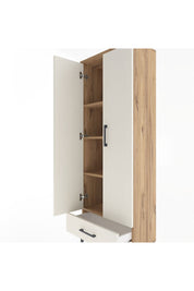 Arges Dolap 4 Raflı Tek Çekmeceli 2 Kapaklı 60x30x163 Çam-Aytaşı
