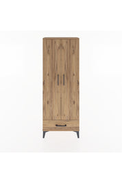 Arges Dolap 4 Raflı Tek Çekmeceli 2 Kapaklı 60x30x163 Çam-Çam