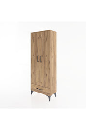 Arges Dolap 4 Raflı Tek Çekmeceli 2 Kapaklı 60x30x163 Çam-Çam
