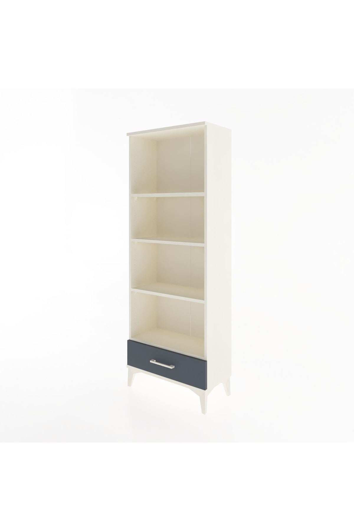 Arges Dolap 4 Raflı Tek Çekmeceli 60x30x163 Aytaşı-Antrasit