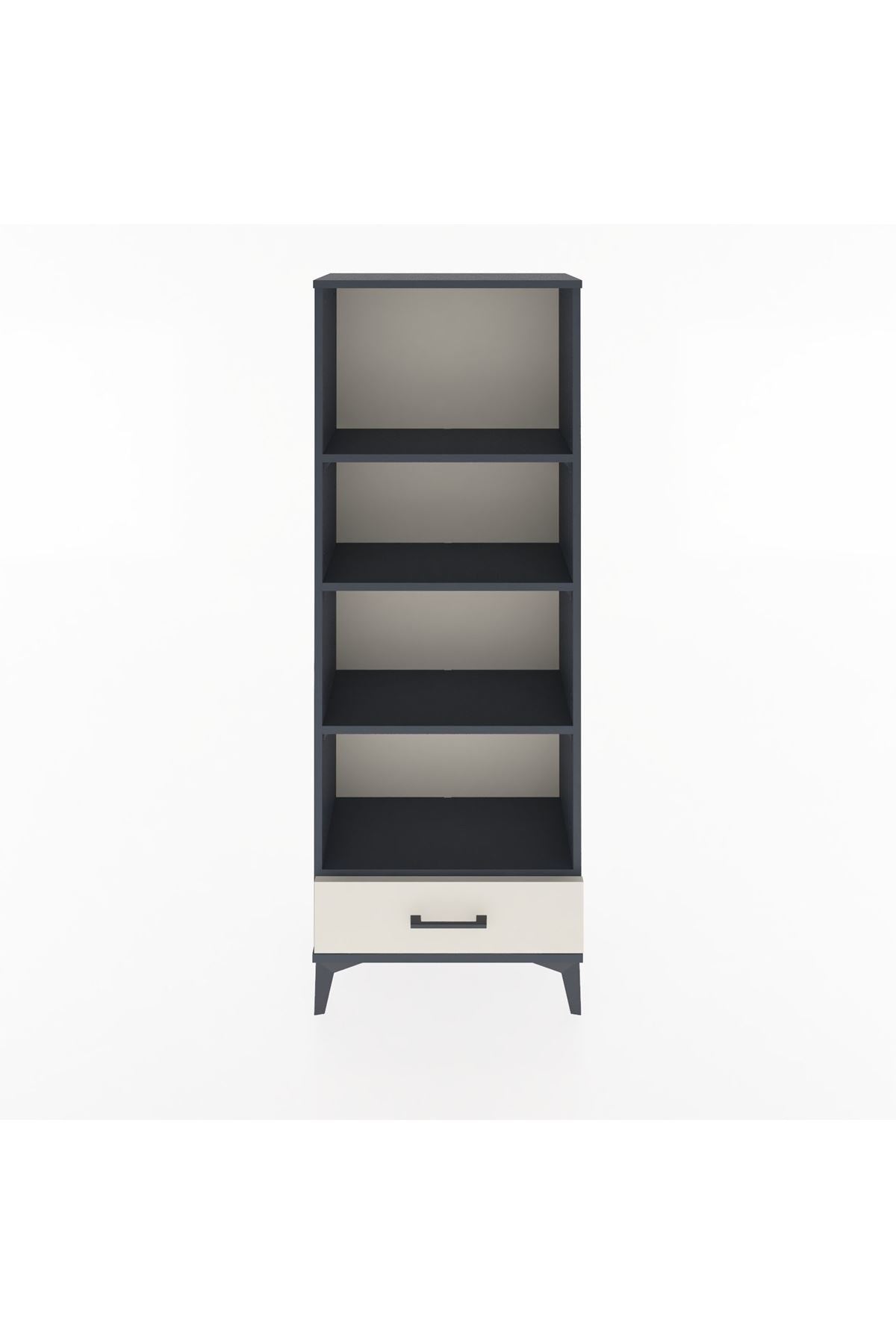Arges Dolap 4 Raflı Tek Çekmeceli 60x30x163 Antrasit-Aytaşı
