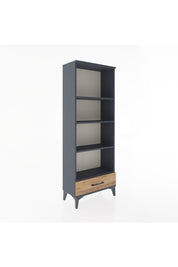 Arges Dolap 4 Raflı Tek Çekmeceli 60x30x163 Antrasit-Çam