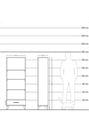 Arges Dolap 4 Raflı Tek Çekmeceli 60x30x163 Antrasit-Çam