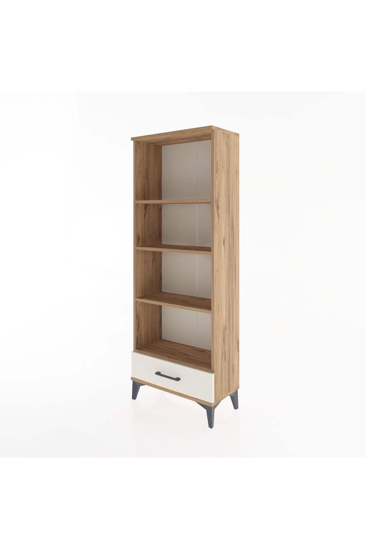 Arges Dolap 4 Raflı Tek Çekmeceli 60x30x163 Çam-Aytaşı