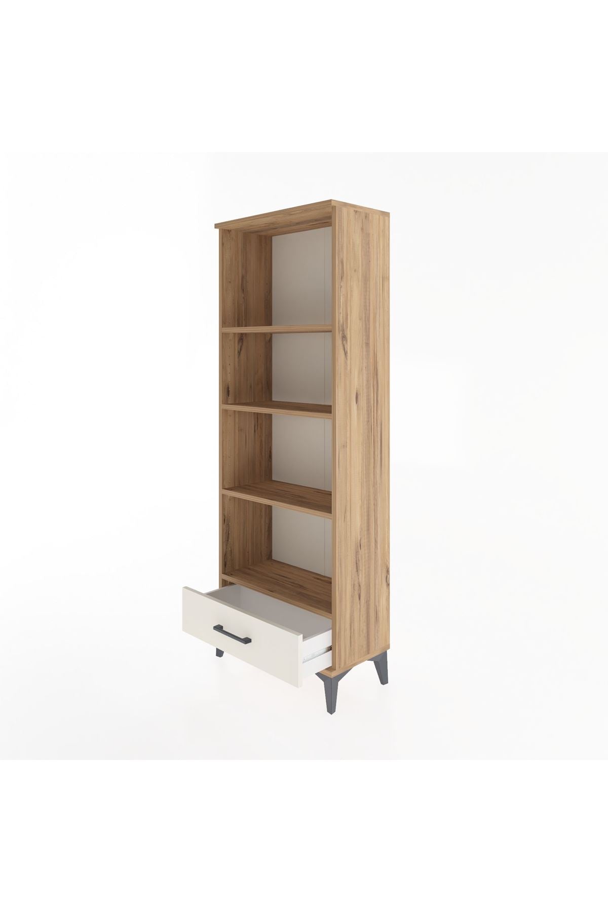 Arges Dolap 4 Raflı Tek Çekmeceli 60x30x163 Çam-Aytaşı