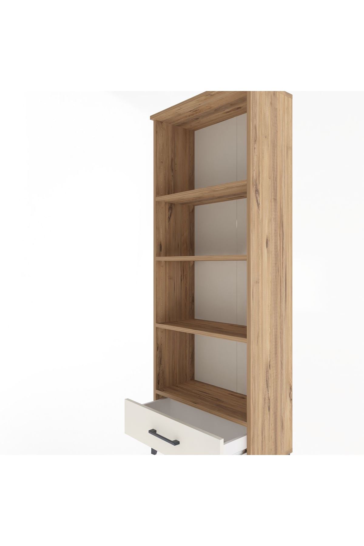 Arges Dolap 4 Raflı Tek Çekmeceli 60x30x163 Çam-Aytaşı