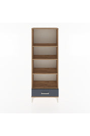 Arges Dolap 4 Raflı Tek Çekmeceli 60x30x163 Çam-Antrasit