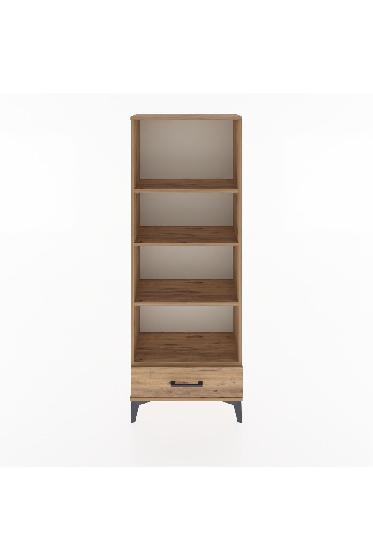 Arges Dolap 4 Raflı Tek Çekmeceli 60x30x163 Çam-Çam