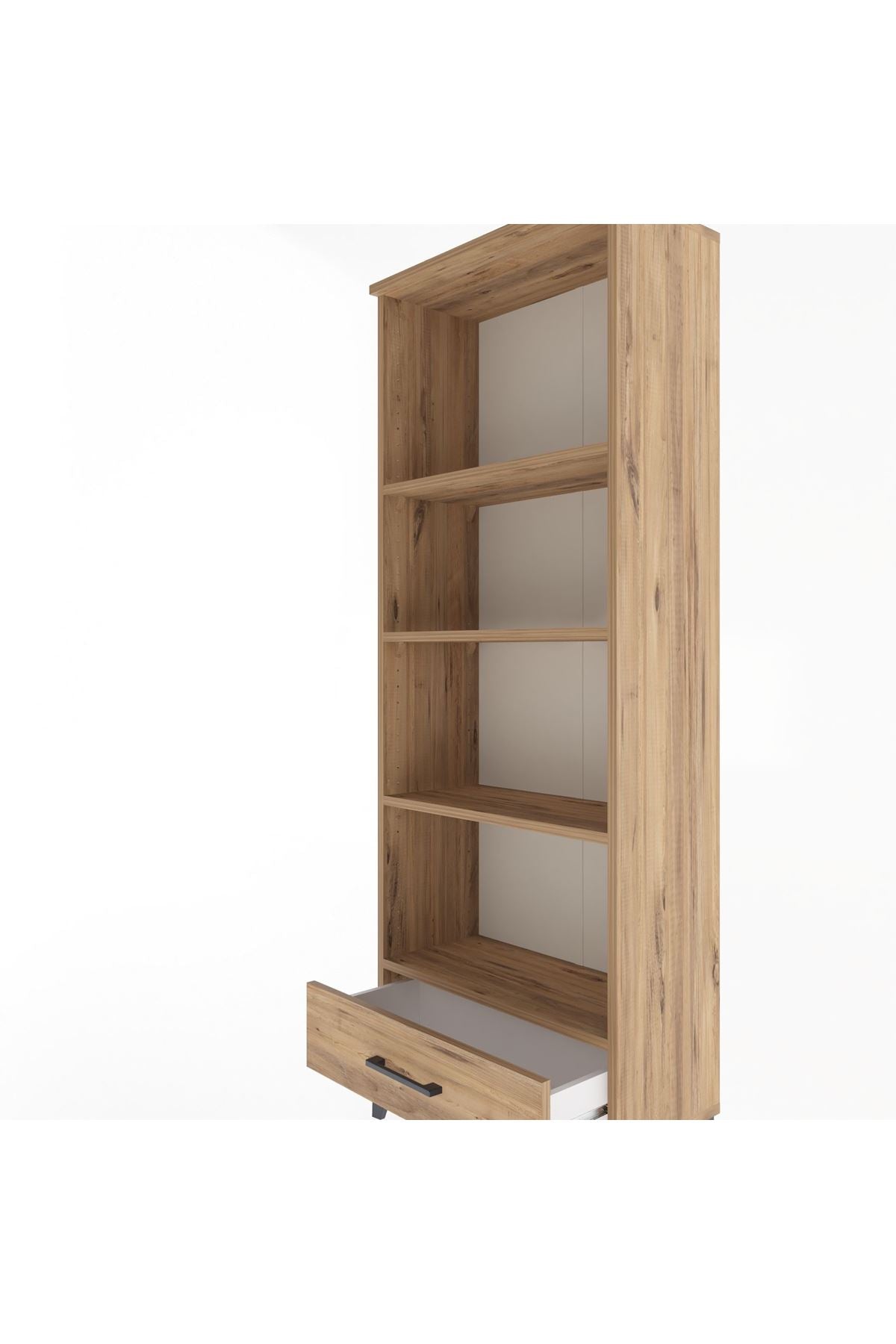 Arges Dolap 4 Raflı Tek Çekmeceli 60x30x163 Çam-Çam