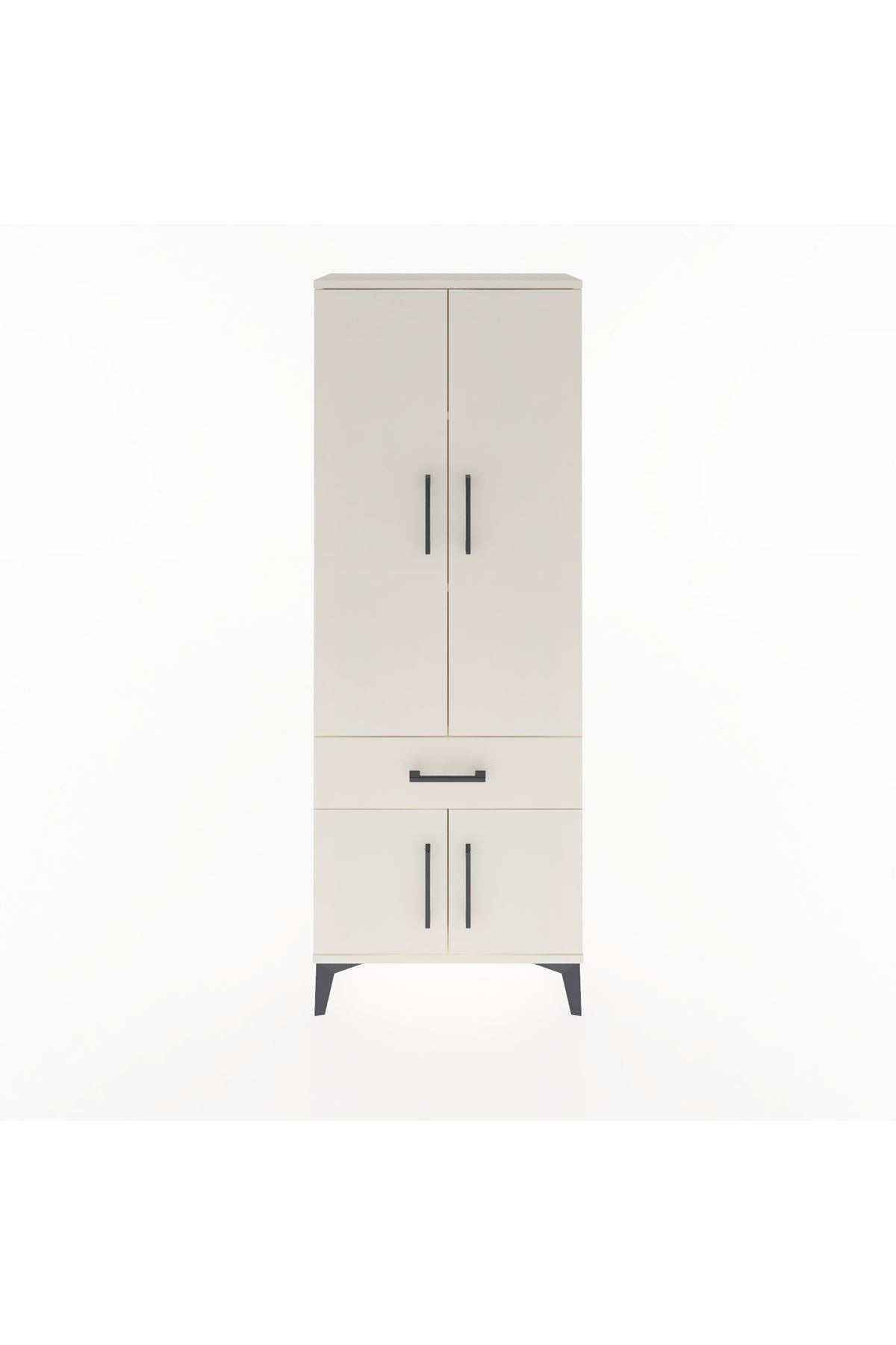 Arges Dolap 3 Raflı Tek Çekmeceli 4 Kapaklı 60x30x163 Aytaşı-Aytaşı