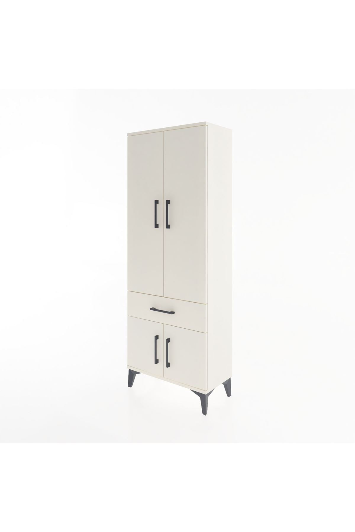 Arges Dolap 3 Raflı Tek Çekmeceli 4 Kapaklı 60x30x163 Aytaşı-Aytaşı