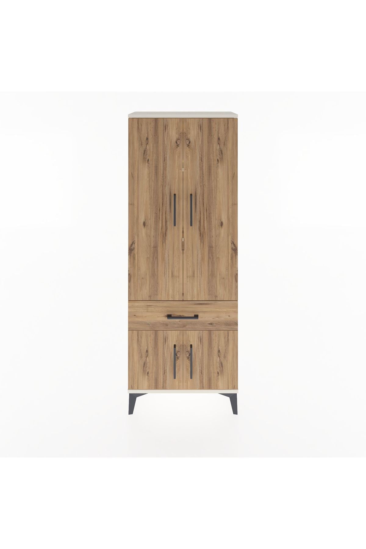 Arges Dolap 3 Raflı Tek Çekmeceli 4 Kapaklı 60x30x163 Aytaşı-Çam