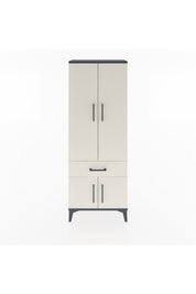 Arges Dolap 3 Raflı Tek Çekmeceli 4 Kapaklı 60x30x163 Antrasit-Aytaşı