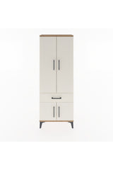 Arges Dolap 3 Raflı Tek Çekmeceli 4 Kapaklı 60x30x163
