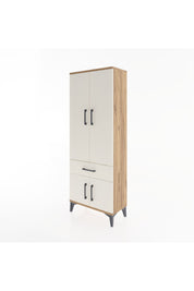 Arges Dolap 3 Raflı Tek Çekmeceli 4 Kapaklı 60x30x163 Çam-Aytaşı