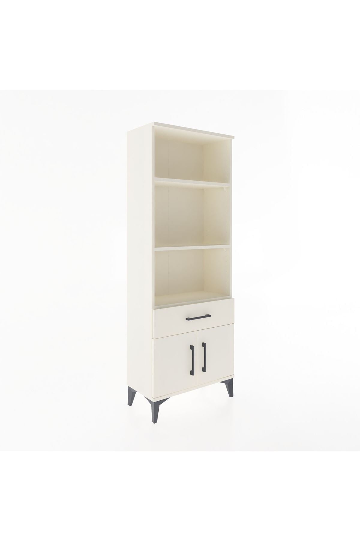 Arges Dolap 3 Raflı Tek Çekmeceli 2 Kapaklı 60x30x163 Aytaşı-Aytaşı