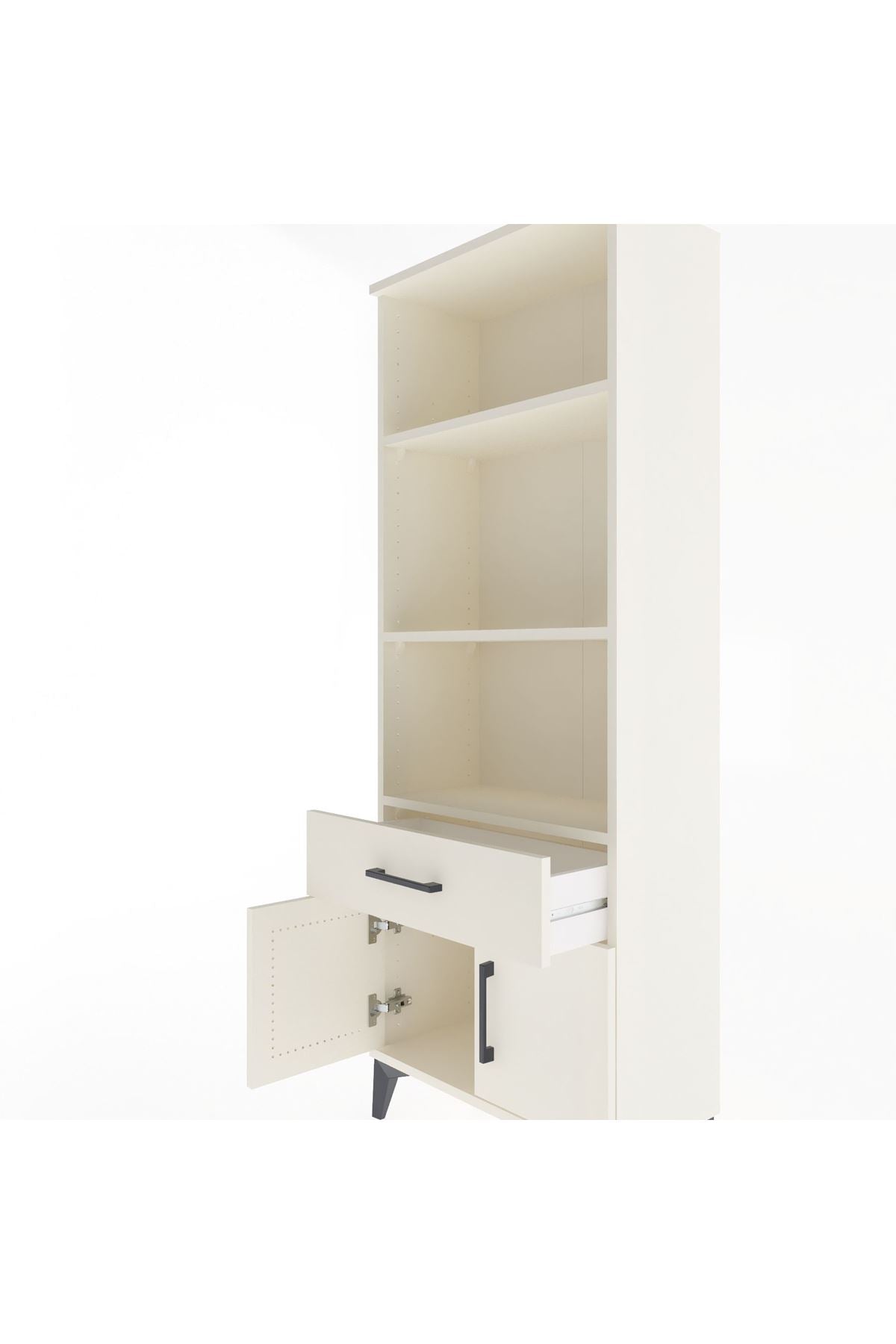 Arges Dolap 3 Raflı Tek Çekmeceli 2 Kapaklı 60x30x163 Aytaşı-Aytaşı