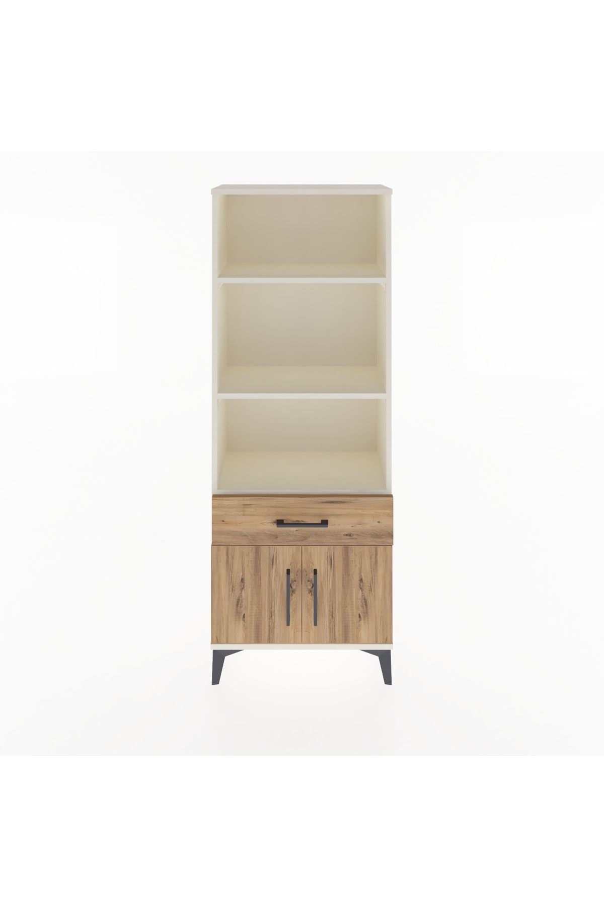 Arges Dolap 3 Raflı Tek Çekmeceli 2 Kapaklı 60x30x163 Aytaşı-Çam