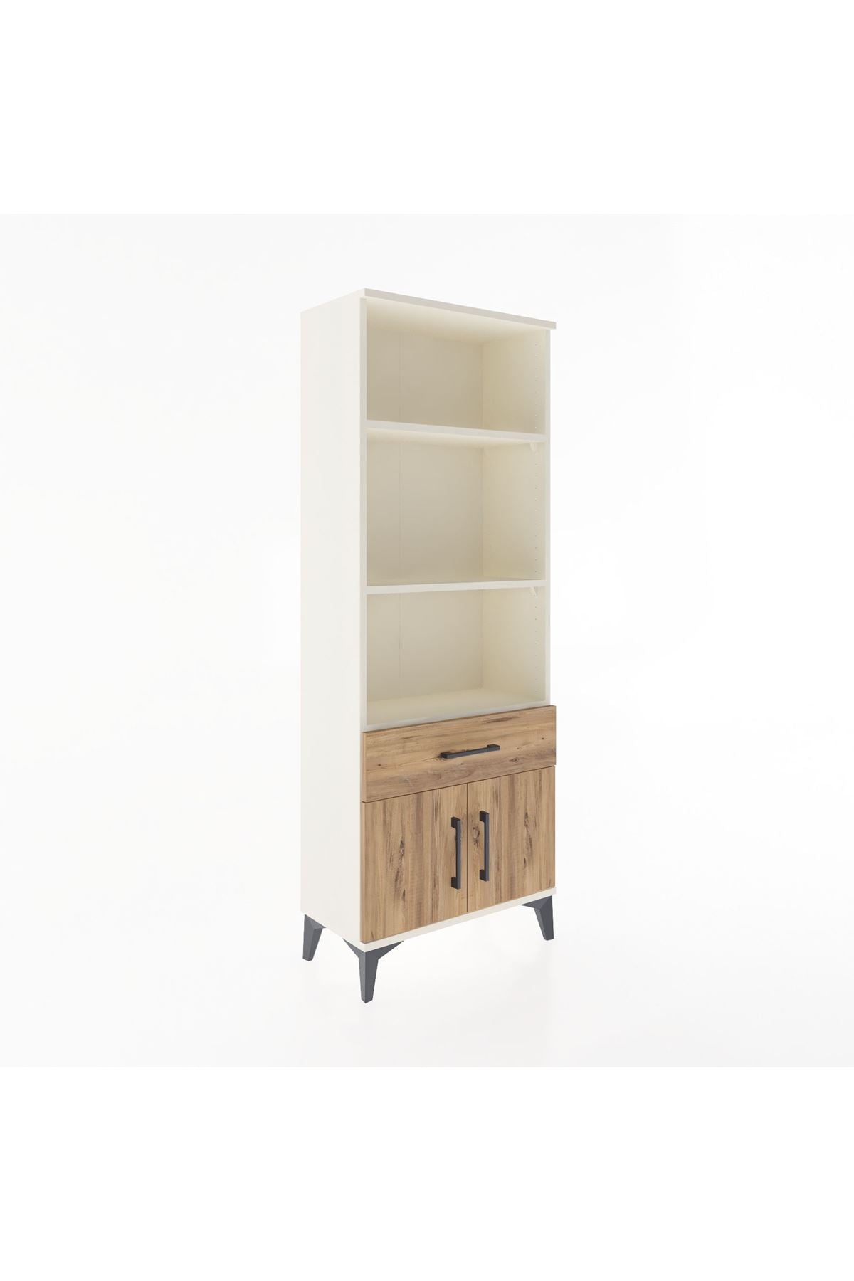 Arges Dolap 3 Raflı Tek Çekmeceli 2 Kapaklı 60x30x163 Aytaşı-Çam
