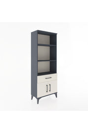 Arges Dolap 3 Raflı Tek Çekmeceli 2 Kapaklı 60x30x163 Antrasit-Aytaşı