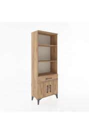 Arges Dolap 3 Raflı Tek Çekmeceli 2 Kapaklı 60x30x163 Çam-Çam