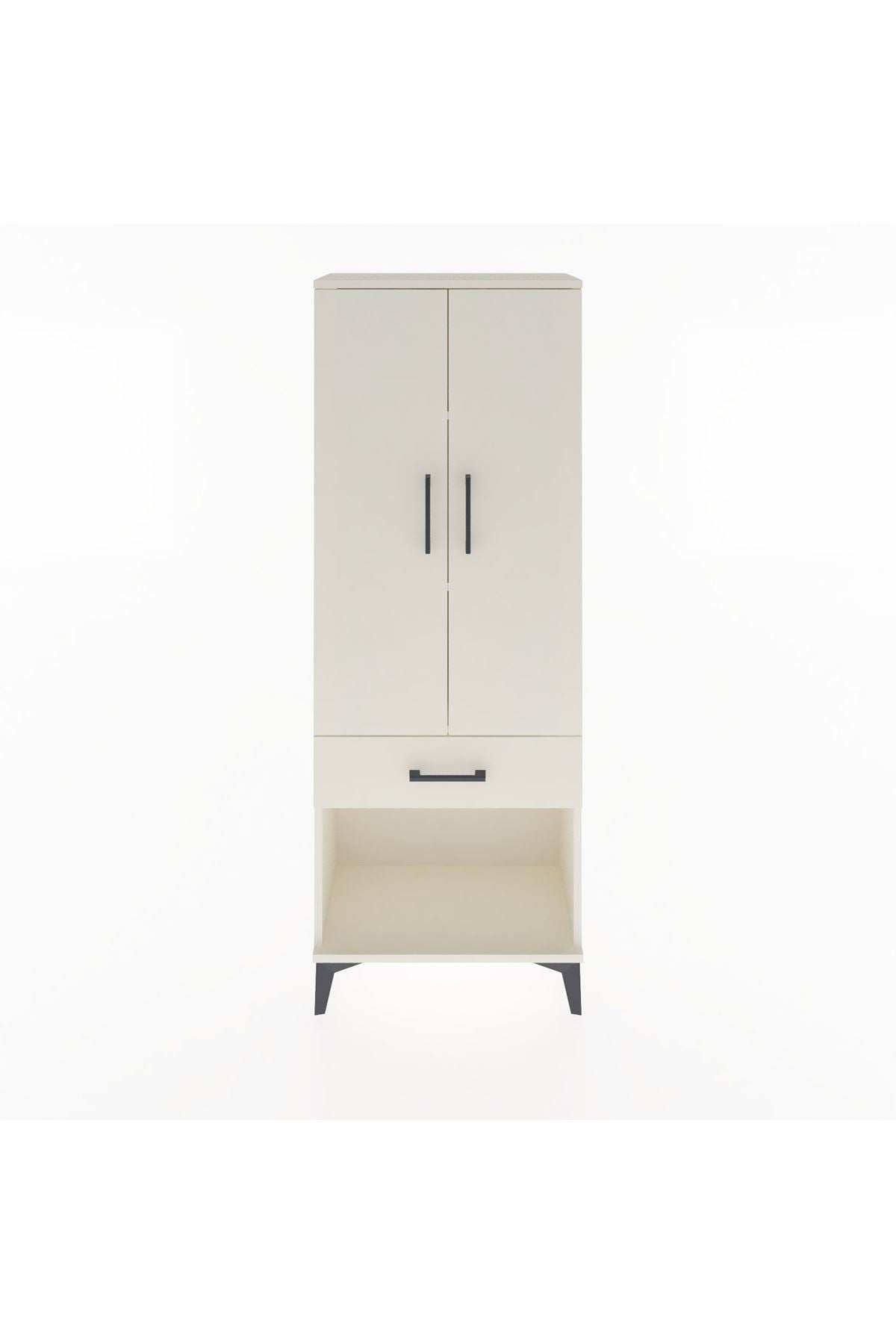 Arges Dolap 3 Raflı Tek Çekmeceli 2 Kapaklı 60x30x163 Aytaşı-Aytaşı