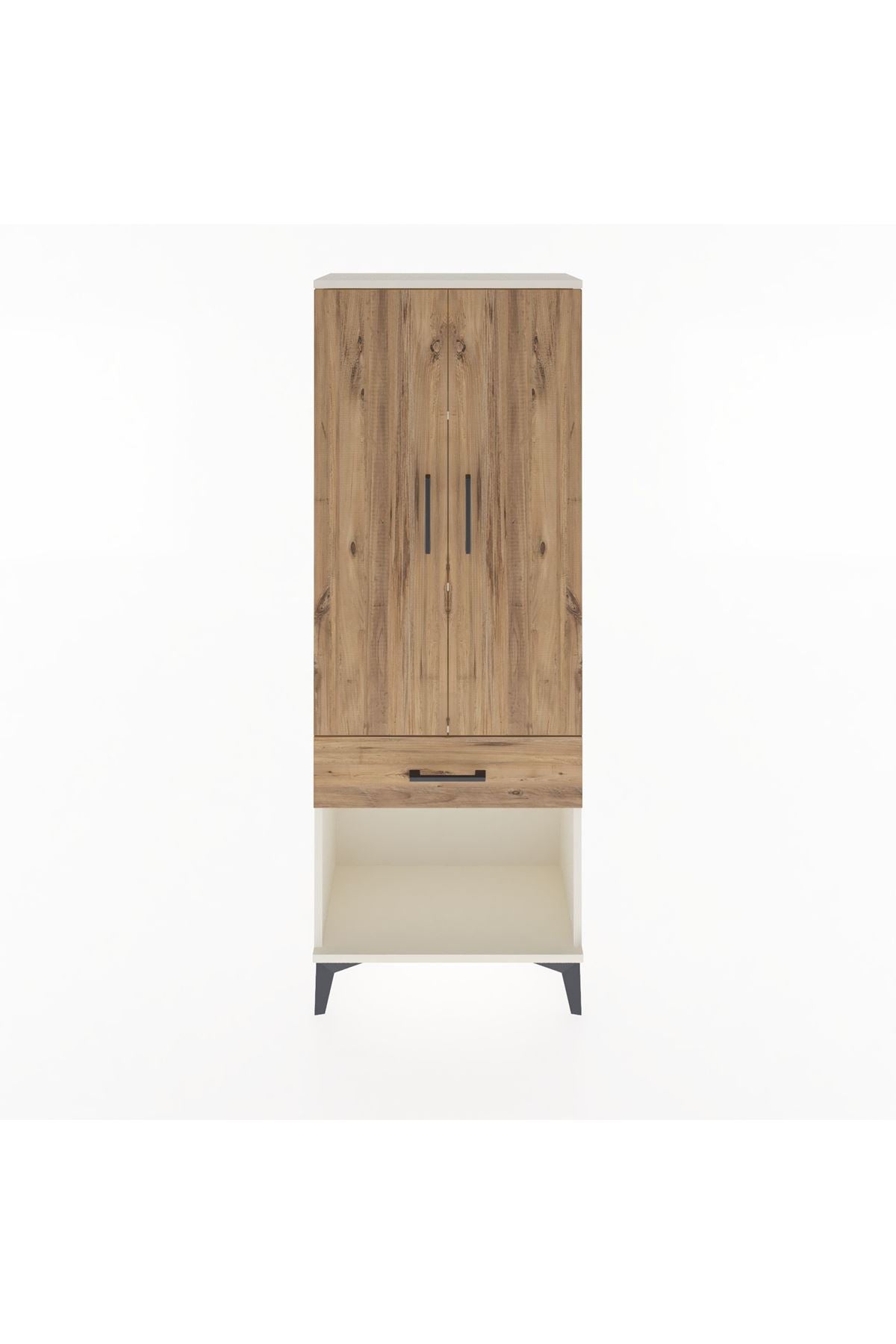 Arges Dolap 3 Raflı Tek Çekmeceli 2 Kapaklı 60x30x163 Aytaşı-Çam