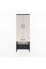 Arges Dolap 3 Raflı Tek Çekmeceli 2 Kapaklı 60x30x163 Antrasit-Aytaşı