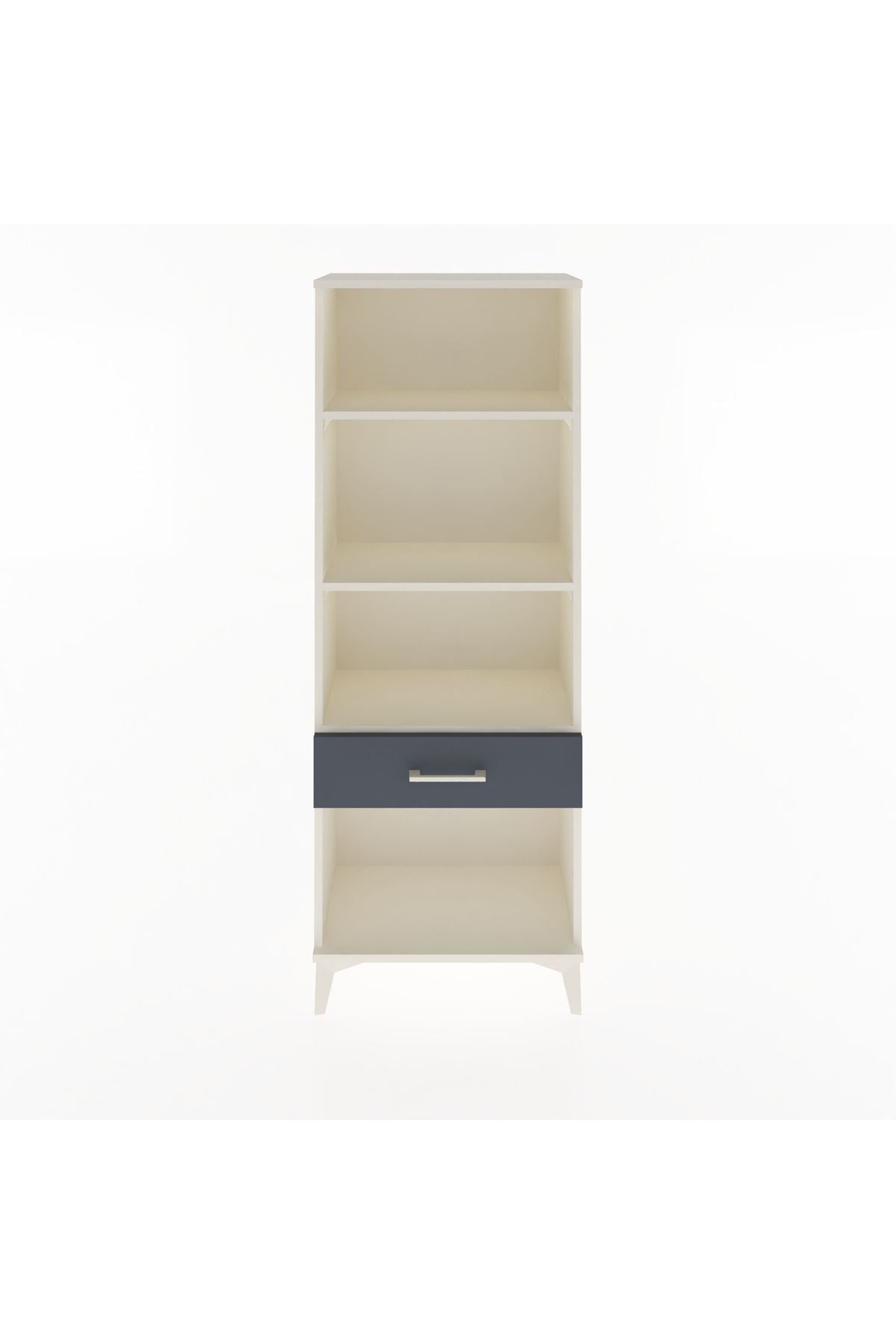 Arges Dolap 3 Raflı Tek Çekmeceli 60x30x163 Aytaşı-Antrasit