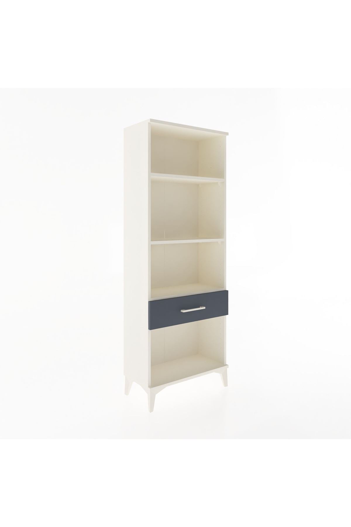 Arges Dolap 3 Raflı Tek Çekmeceli 60x30x163 Aytaşı-Antrasit