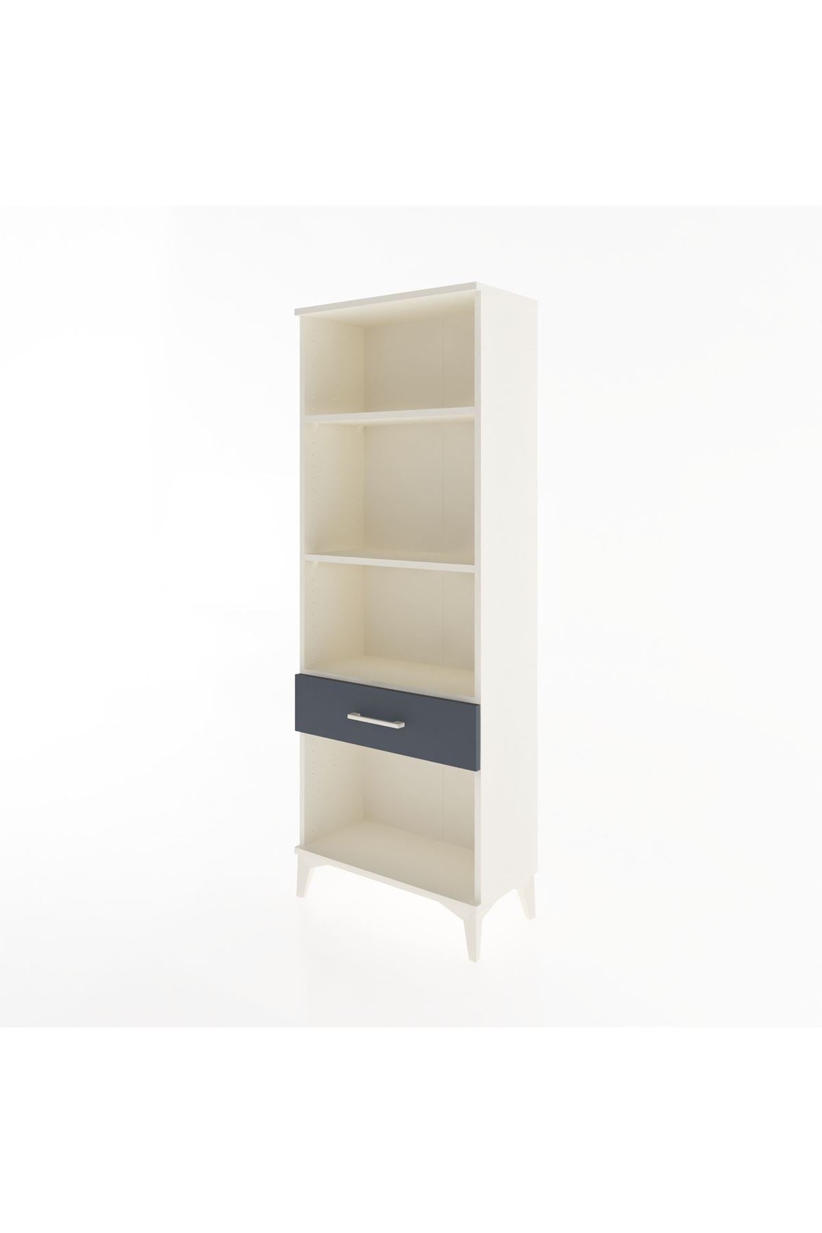 Arges Dolap 3 Raflı Tek Çekmeceli 60x30x163 Aytaşı-Antrasit