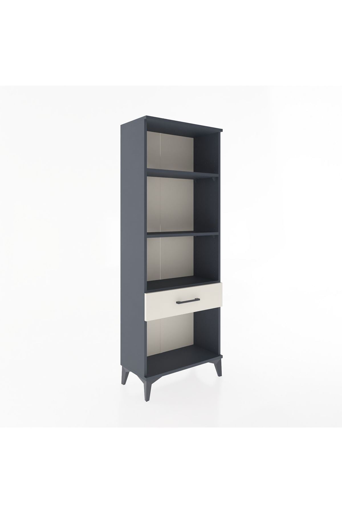 Arges Dolap 3 Raflı Tek Çekmeceli 60x30x163 Antrasit-Aytaşı