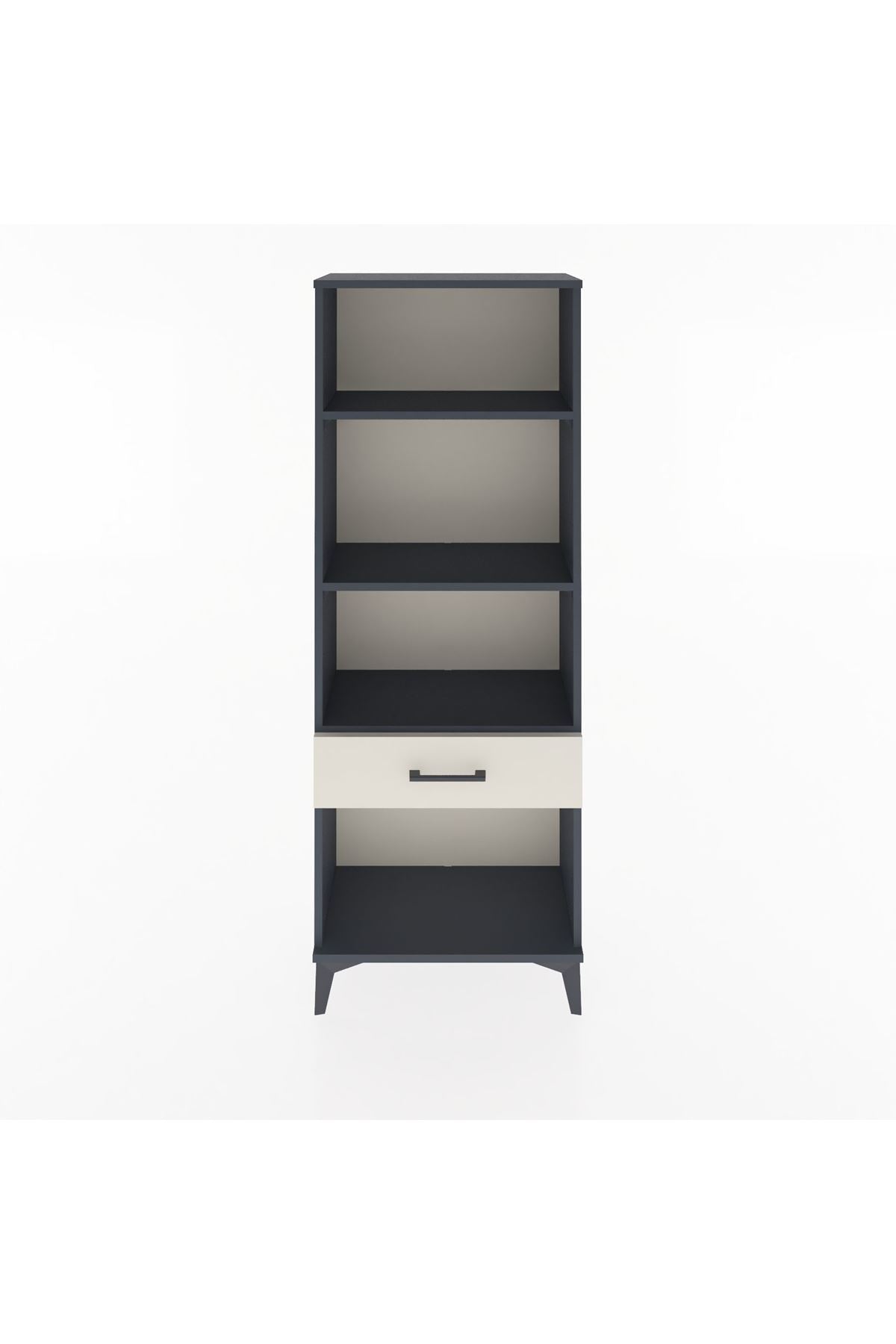 Arges Dolap 3 Raflı Tek Çekmeceli 60x30x163 Antrasit-Aytaşı