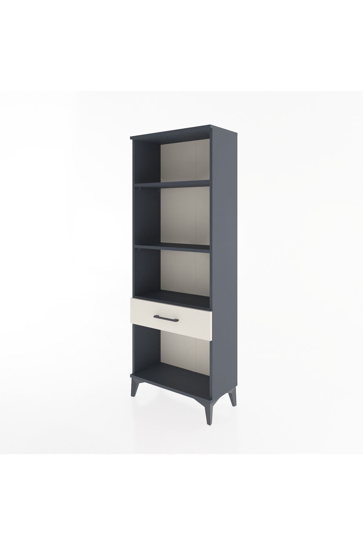 Arges Dolap 3 Raflı Tek Çekmeceli 60x30x163 Antrasit-Aytaşı