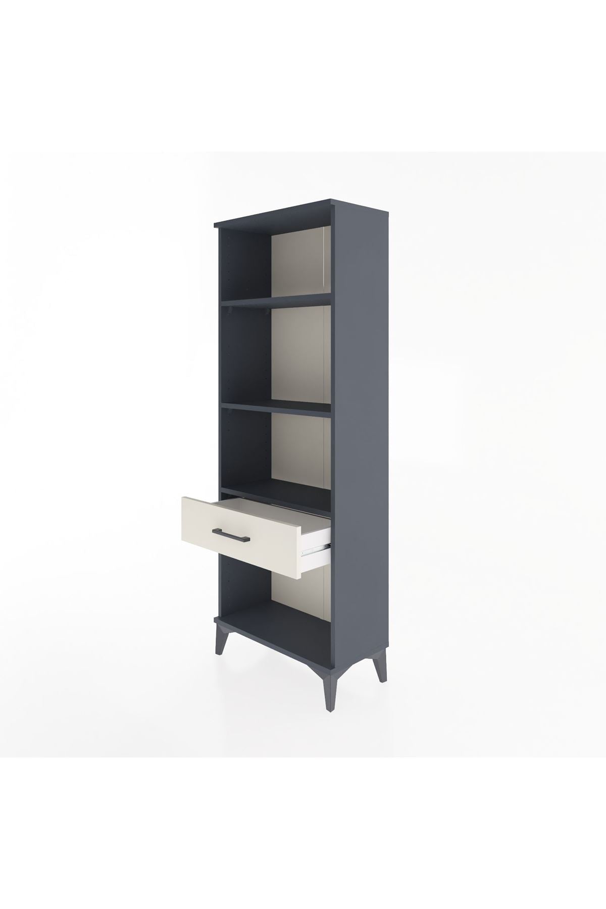 Arges Dolap 3 Raflı Tek Çekmeceli 60x30x163 Antrasit-Aytaşı