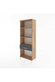 Arges Dolap 3 Raflı Tek Çekmeceli 60x30x163 Çam-Antrasit