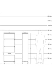 Arges Dolap 3 Raflı Tek Çekmeceli 60x30x163 Çam-Antrasit