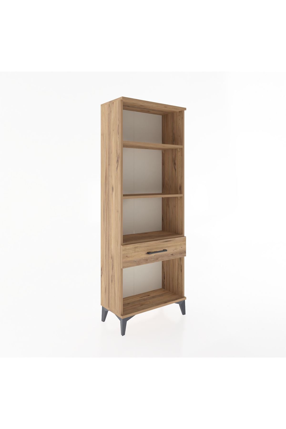 Arges Dolap 3 Raflı Tek Çekmeceli 60x30x163 Çam-Çam