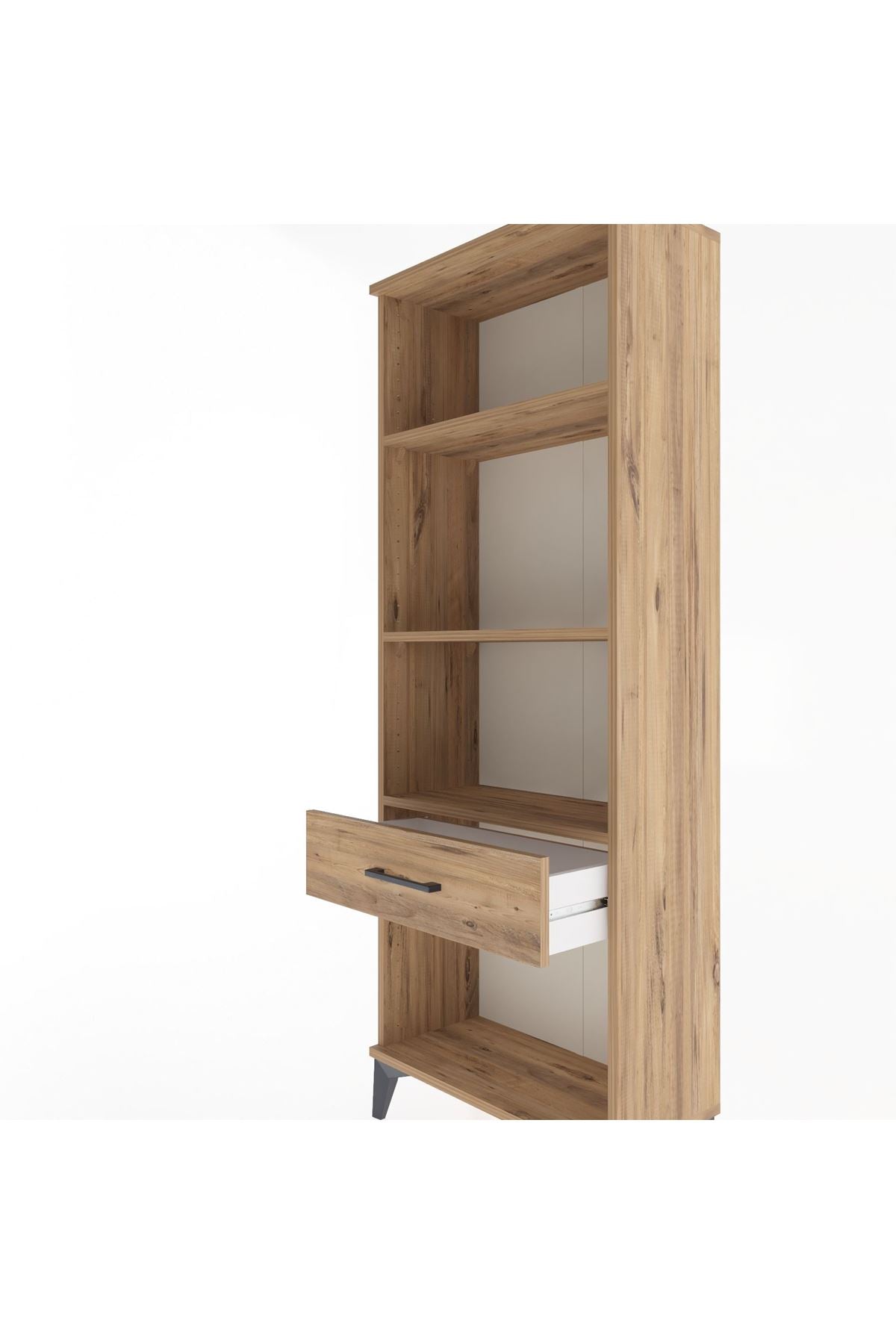 Arges Dolap 3 Raflı Tek Çekmeceli 60x30x163 Çam-Çam