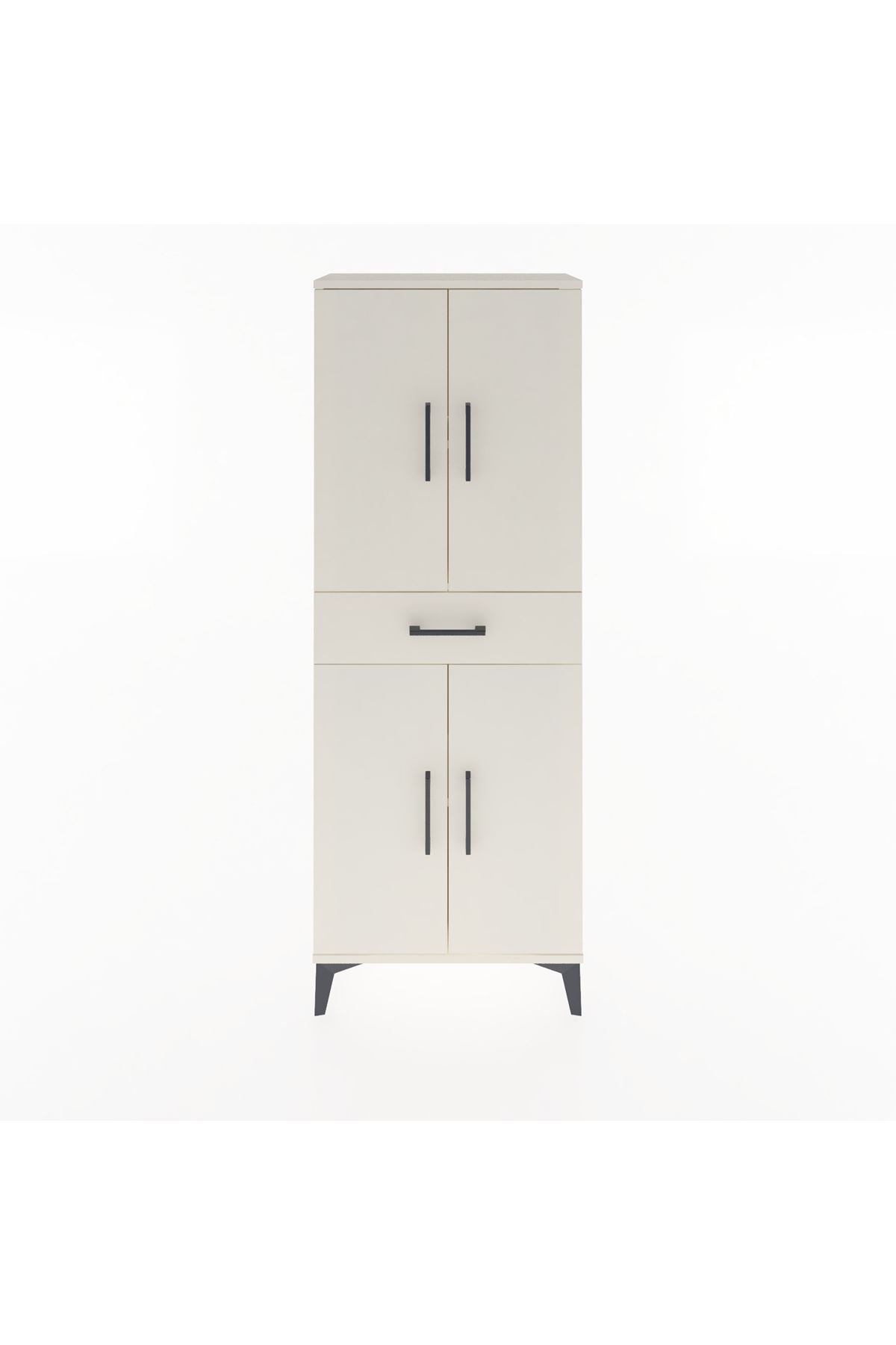 Arges Dolap 3 Raflı Tek Çekmeceli 4 Kapaklı 60x30x163 Aytaşı-Aytaşı