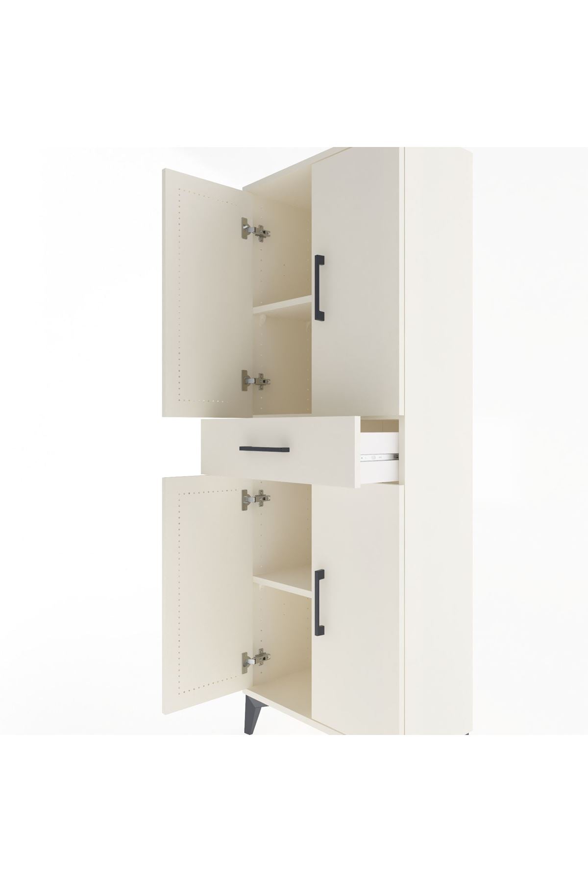 Arges Dolap 3 Raflı Tek Çekmeceli 4 Kapaklı 60x30x163 Aytaşı-Aytaşı