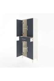 Arges Dolap 3 Raflı Tek Çekmeceli 4 Kapaklı 60x30x163 Aytaşı-Antrasit