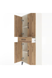 Arges Dolap 3 Raflı Tek Çekmeceli 4 Kapaklı 60x30x163 Aytaşı-Çam