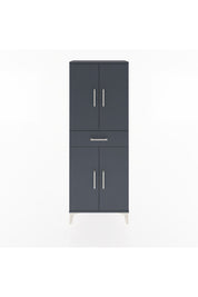 Arges Dolap 3 Raflı Tek Çekmeceli 4 Kapaklı 60x30x163 Antrasit-Antrasit