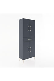 Arges Dolap 3 Raflı Tek Çekmeceli 4 Kapaklı 60x30x163 Antrasit-Antrasit