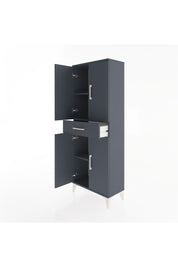 Arges Dolap 3 Raflı Tek Çekmeceli 4 Kapaklı 60x30x163 Antrasit-Antrasit