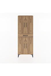 Arges Dolap 3 Raflı Tek Çekmeceli 4 Kapaklı 60x30x163 Çam-Çam