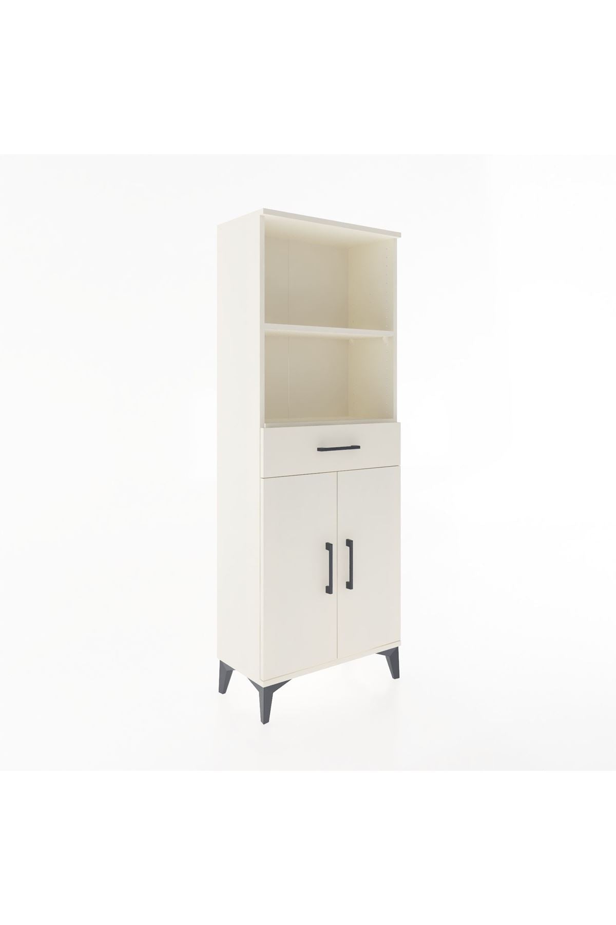 Arges Dolap 3 Raflı Tek Çekmeceli 2 Kapaklı 60x30x163 Aytaşı-Aytaşı