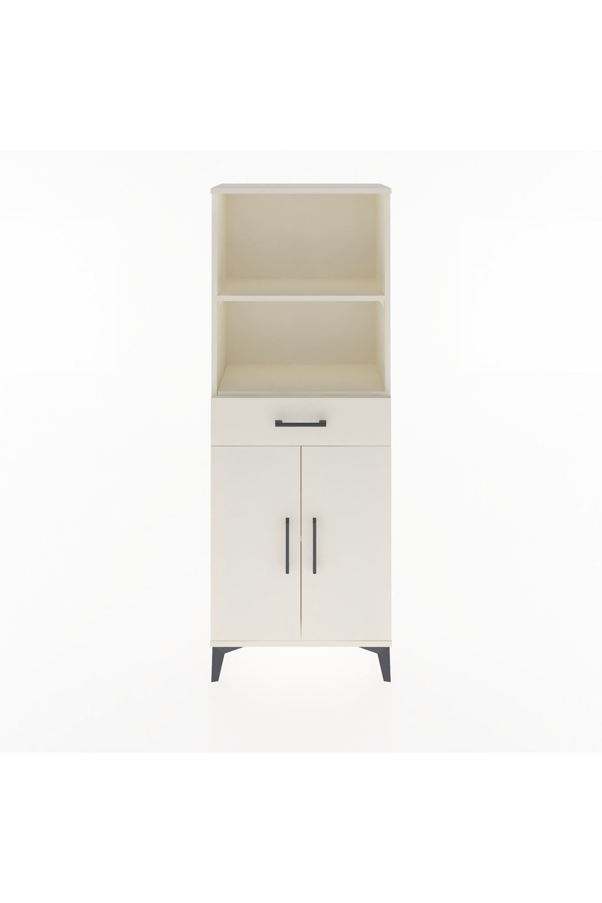 Arges Dolap 3 Raflı Tek Çekmeceli 2 Kapaklı 60x30x163 Aytaşı-Aytaşı