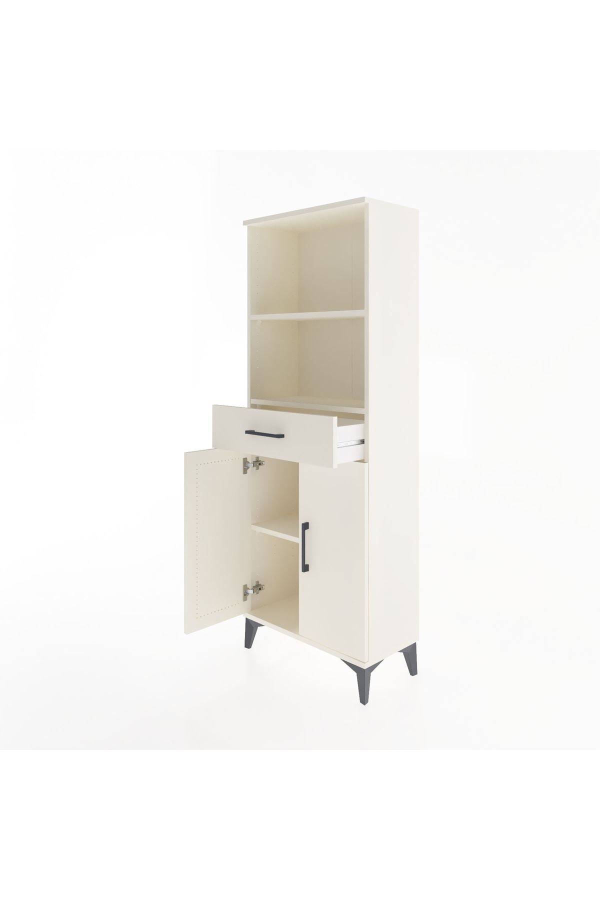 Arges Dolap 3 Raflı Tek Çekmeceli 2 Kapaklı 60x30x163 Aytaşı-Aytaşı